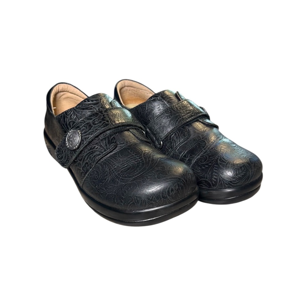 Alegria Jolene Black Leather Comfort Shoes JOL-429 Floral Paisley Mary Jane 38